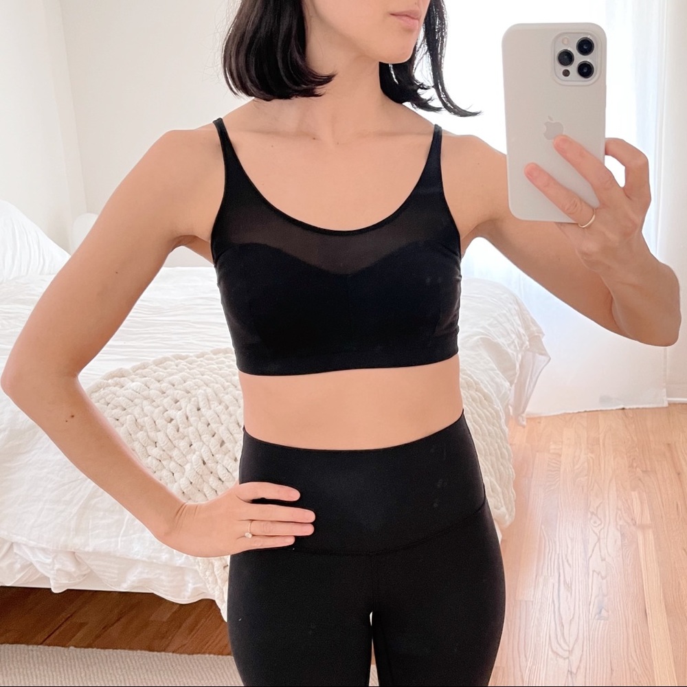 Live The Process black sports bra